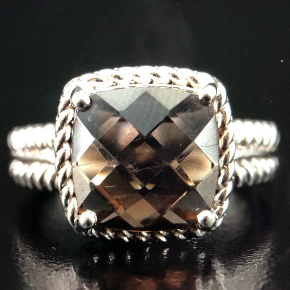 Smoky Quartz Statement Ring in Size 6.5